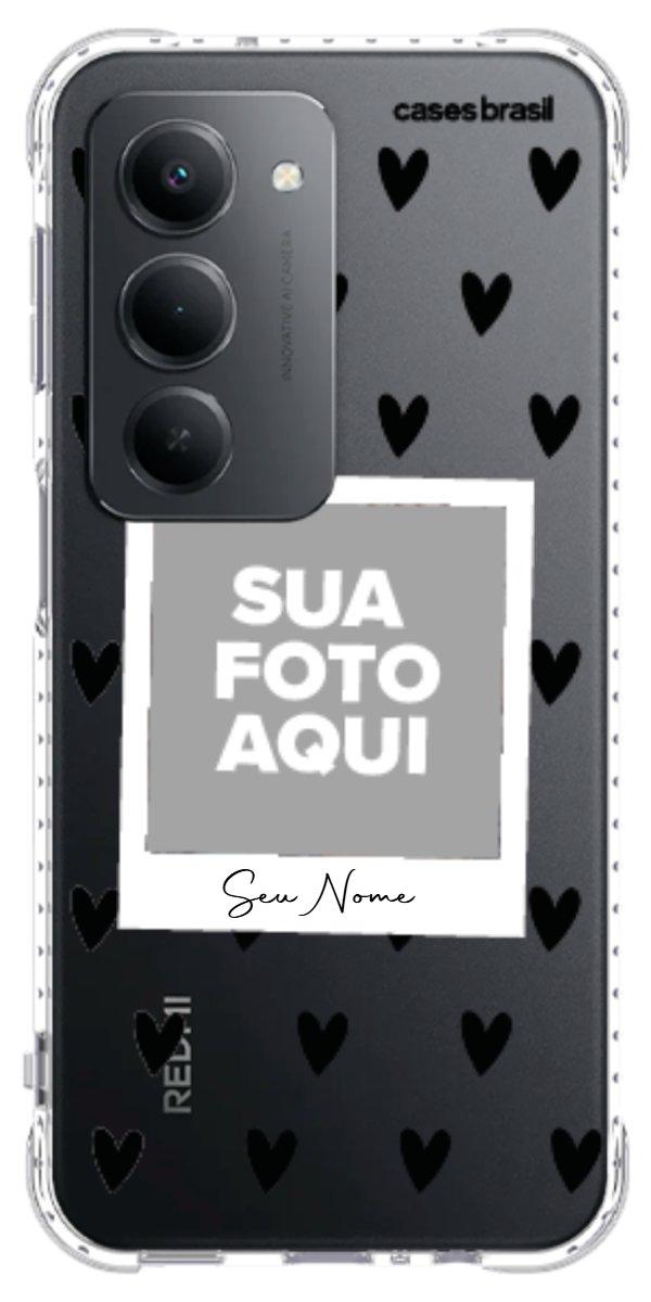 Capinha para Celular Polaroid Corações Black