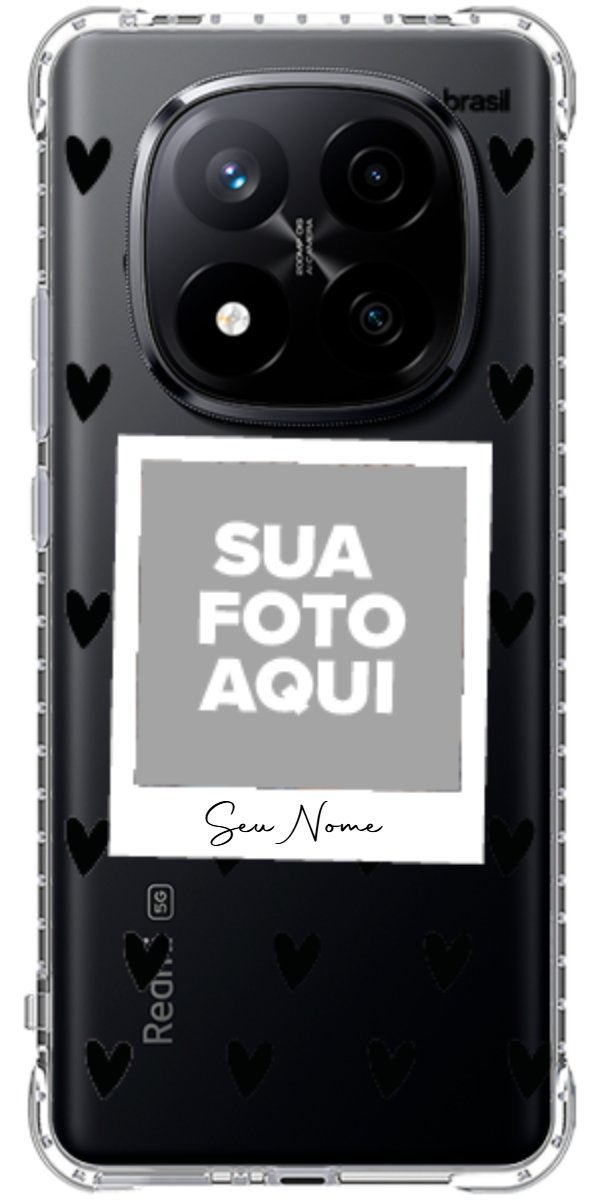 Capinha para Celular Polaroid Corações Black