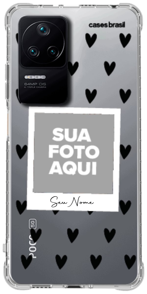 Capinha para Celular Polaroid Corações Black