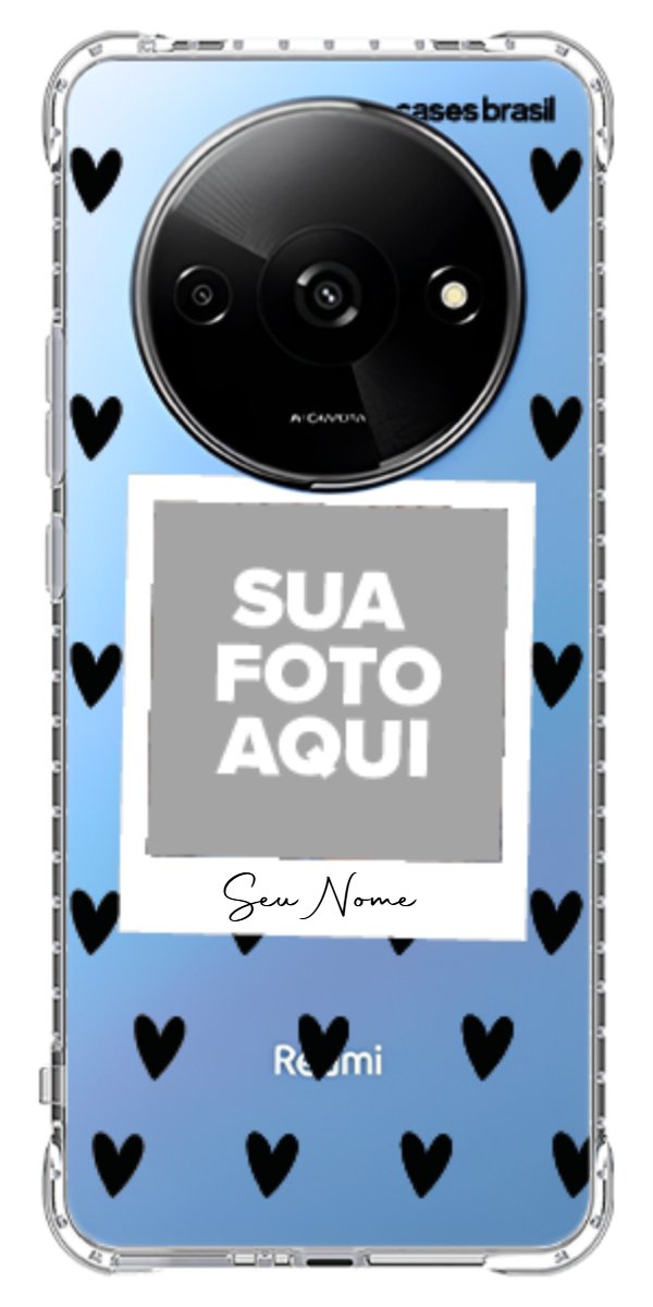 Capinha para Celular Polaroid Corações Black