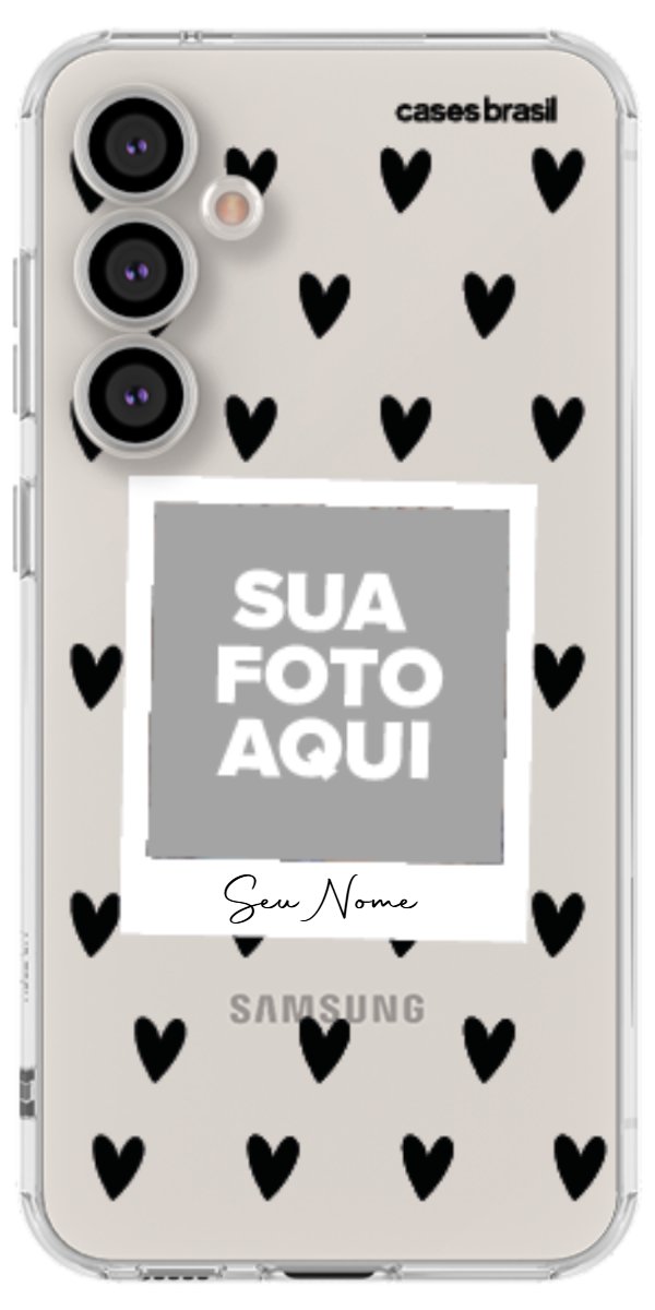 Capinha para Celular Polaroid Corações Black