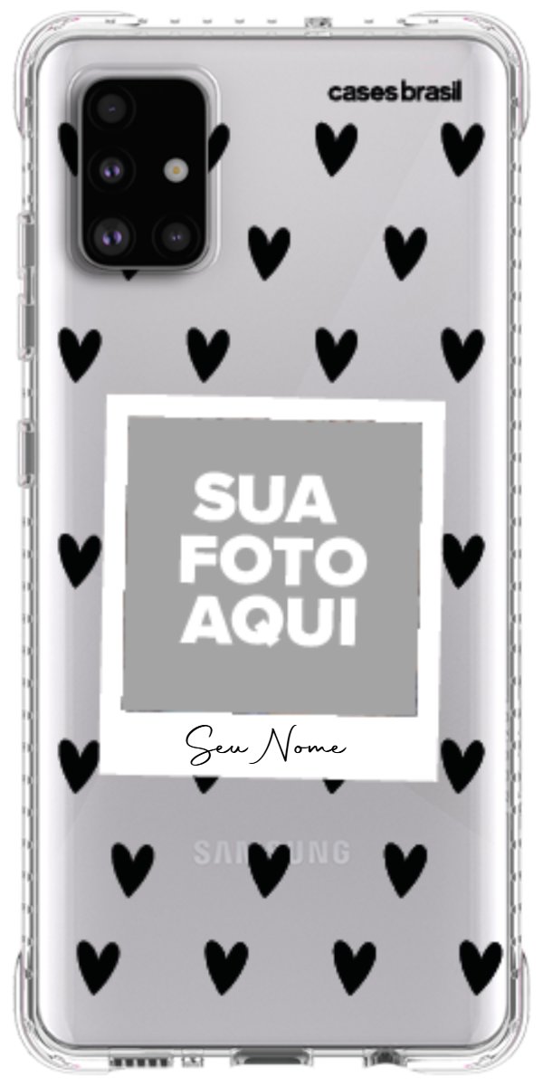Capinha para Celular Polaroid Corações Black