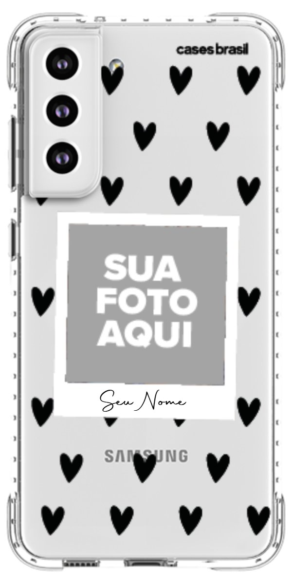 Capinha para Celular Polaroid Corações Black