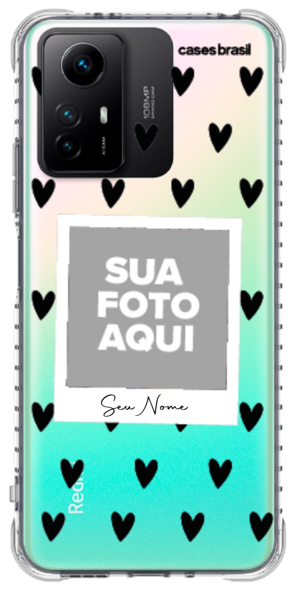 Capinha para Celular Polaroid Corações Black