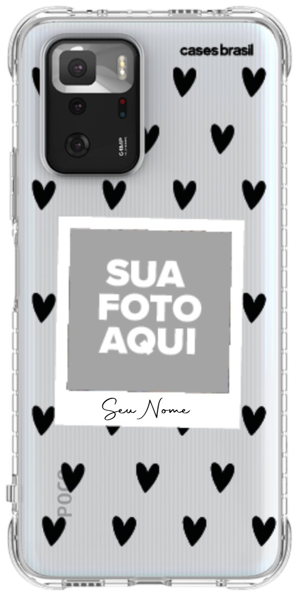 Capinha para Celular Polaroid Corações Black