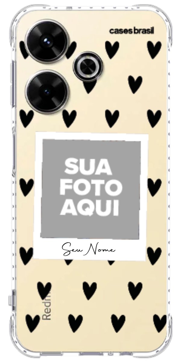 Capinha para Celular Polaroid Corações Black