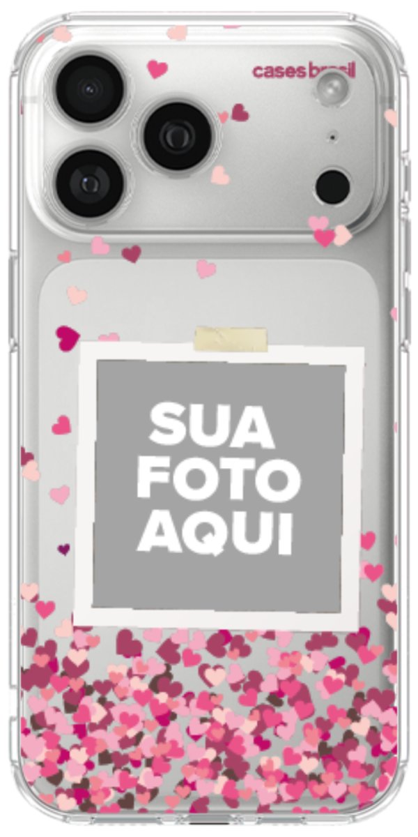 Capinha para Celular Polaroid Corações Flutuantes