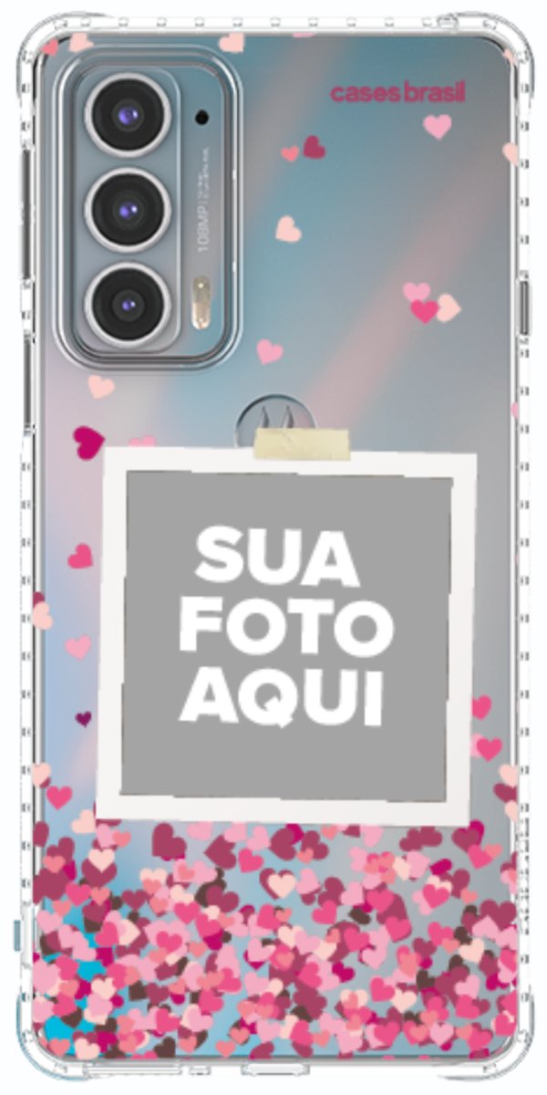 Capinha para Celular Polaroid Corações Flutuantes