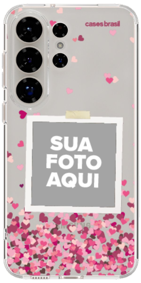 Capinha para Celular Polaroid Corações Flutuantes