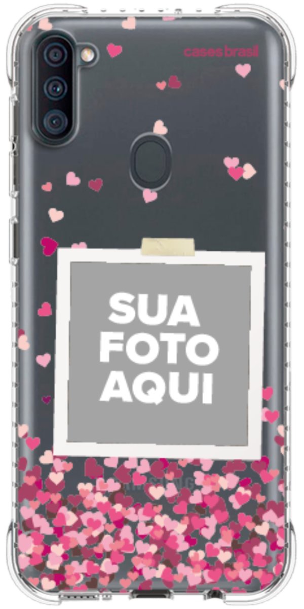 Capinha para Celular Polaroid Corações Flutuantes