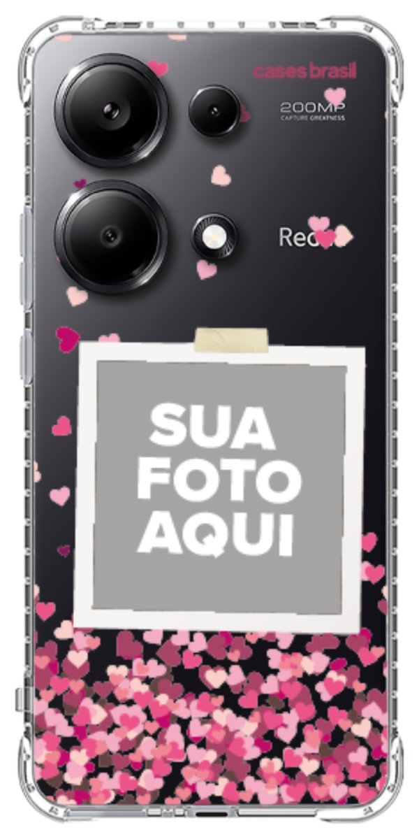 Capinha para Celular Polaroid Corações Flutuantes