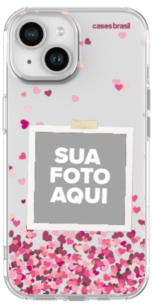 Capinha para Celular Polaroid Corações Flutuantes