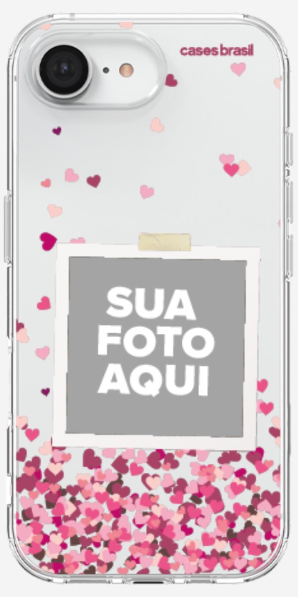 Capinha para Celular Polaroid Corações Flutuantes