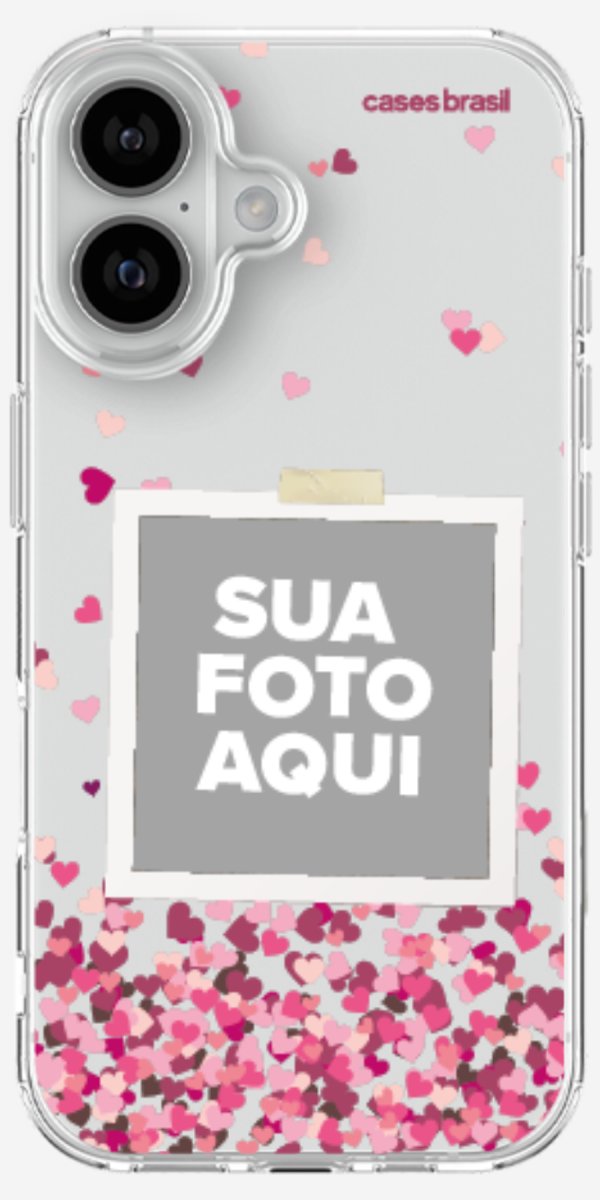 Capinha para Celular Polaroid Corações Flutuantes