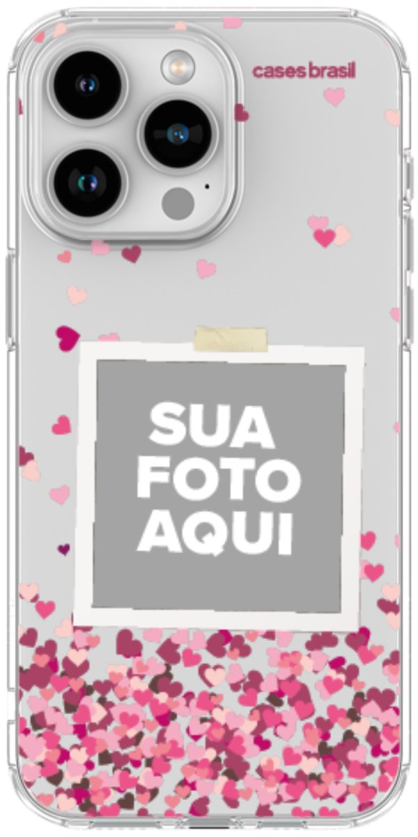 Capinha para Celular Polaroid Corações Flutuantes