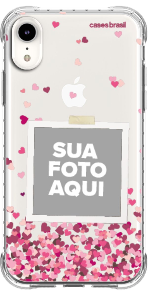 Capinha para Celular Polaroid Corações Flutuantes