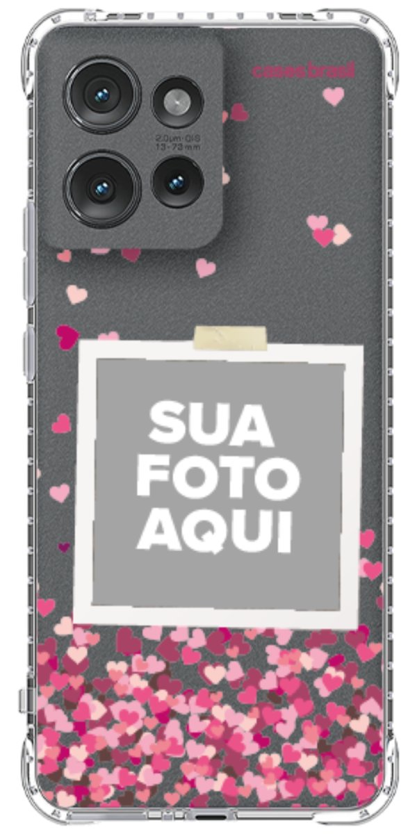 Capinha para Celular Polaroid Corações Flutuantes