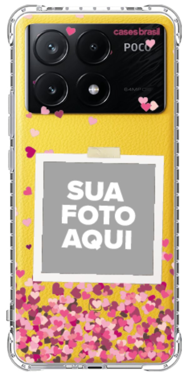 Capinha para Celular Polaroid Corações Flutuantes
