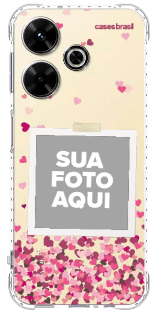 Capinha para Celular Polaroid Corações Flutuantes