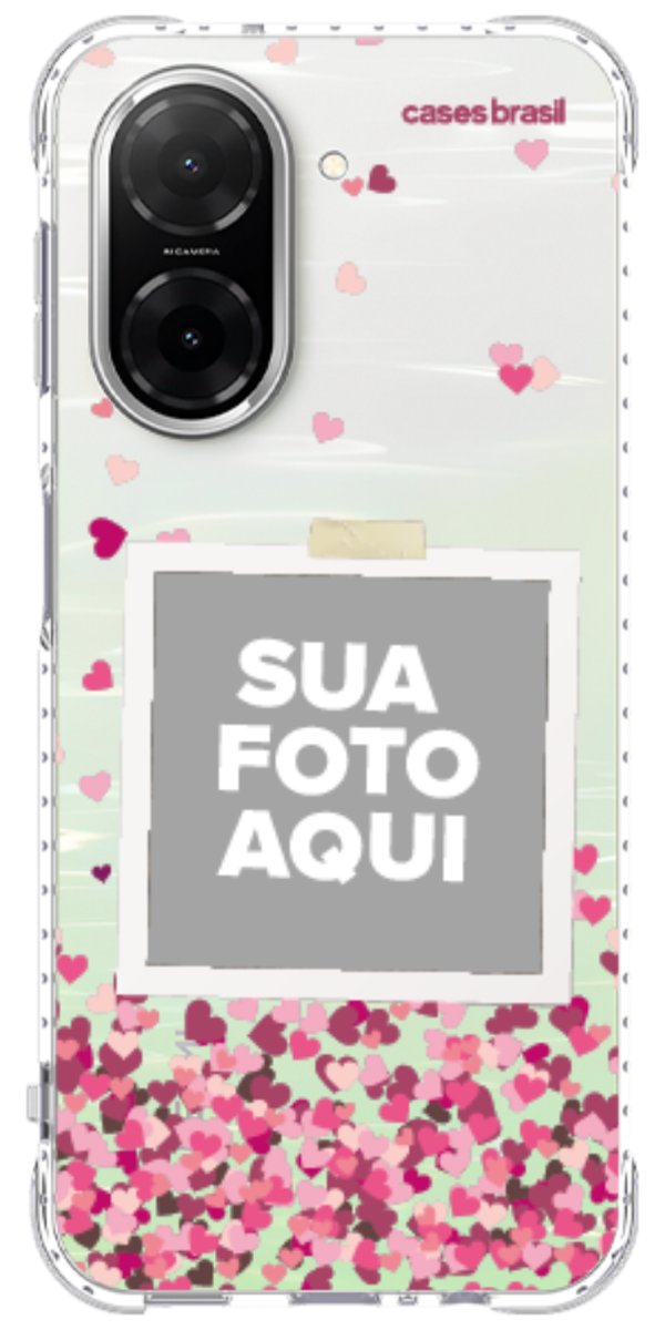 Capinha para Celular Polaroid Corações Flutuantes