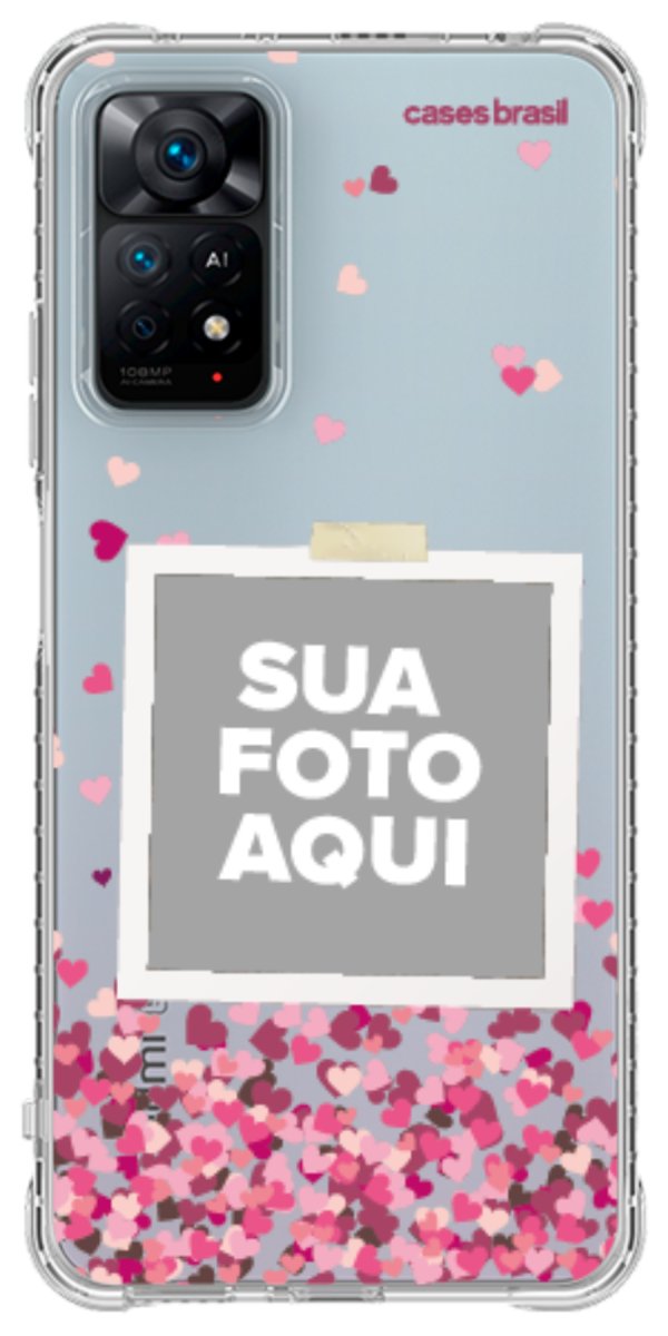 Capinha para Celular Polaroid Corações Flutuantes