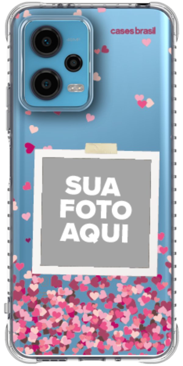Capinha para Celular Polaroid Corações Flutuantes