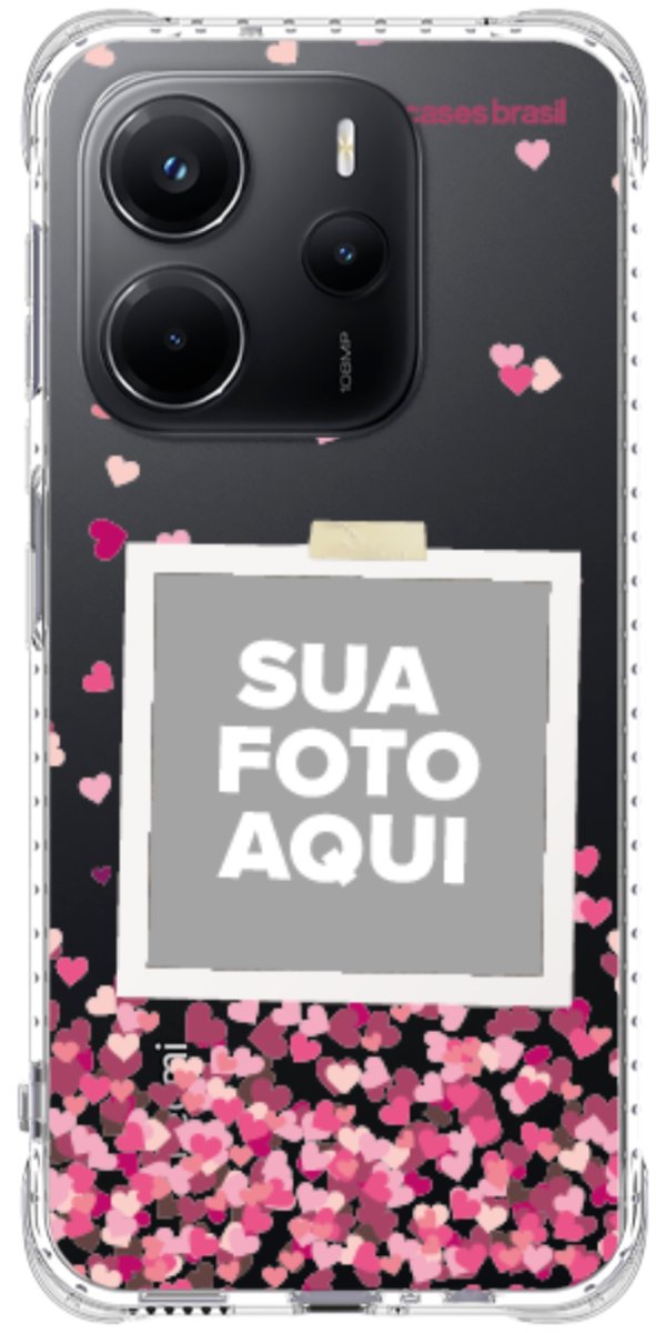 Capinha para Celular Polaroid Corações Flutuantes