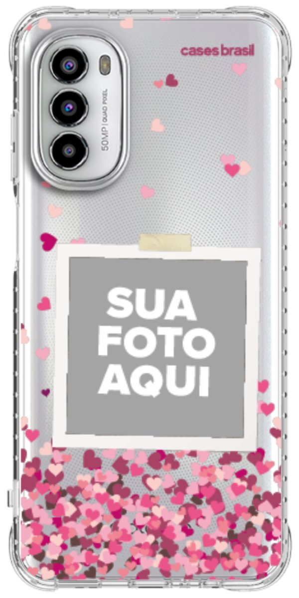 Capinha para Celular Polaroid Corações Flutuantes