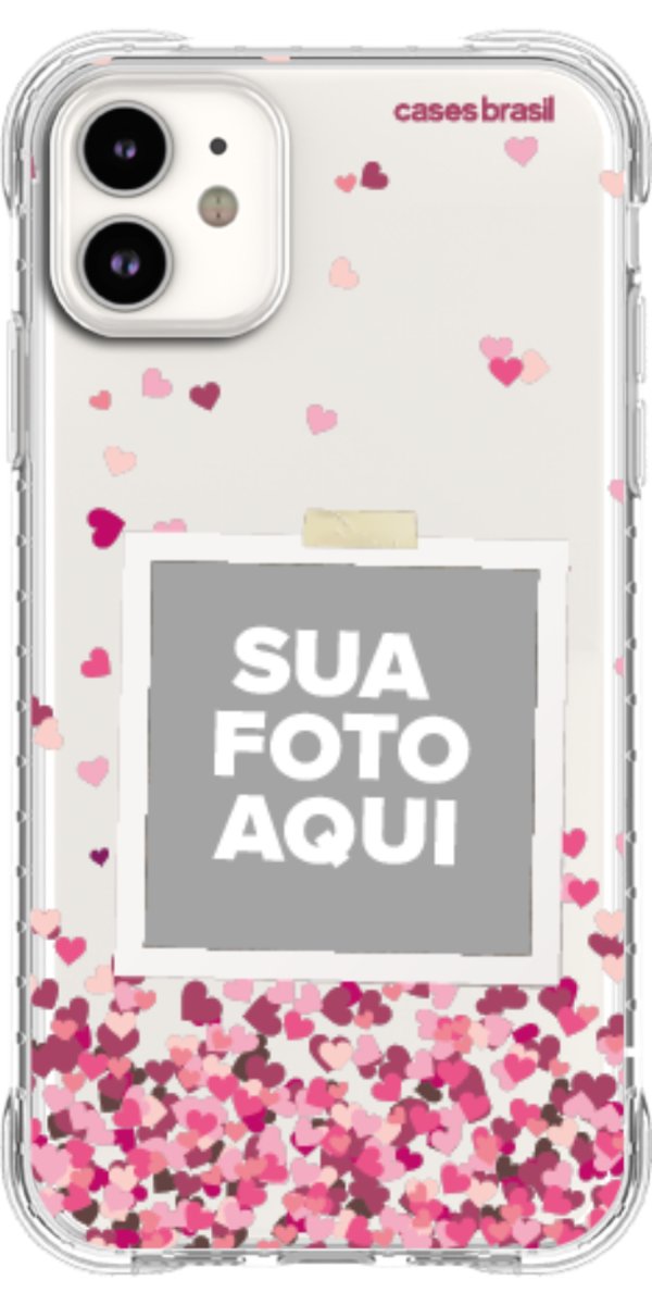 Capinha para Celular Polaroid Corações Flutuantes