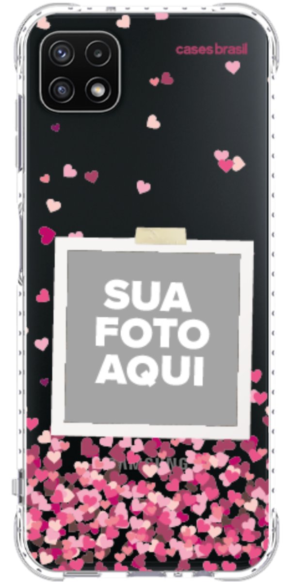 Capinha para Celular Polaroid Corações Flutuantes