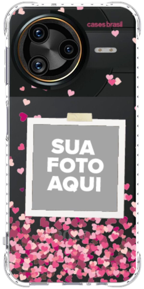 Capinha para Celular Polaroid Corações Flutuantes