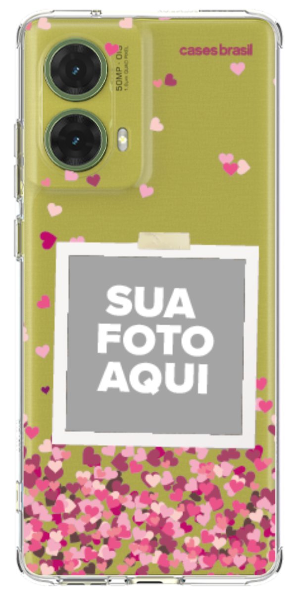 Capinha para Celular Polaroid Corações Flutuantes