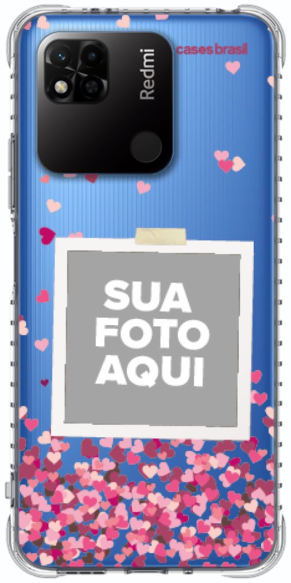 Capinha para Celular Polaroid Corações Flutuantes
