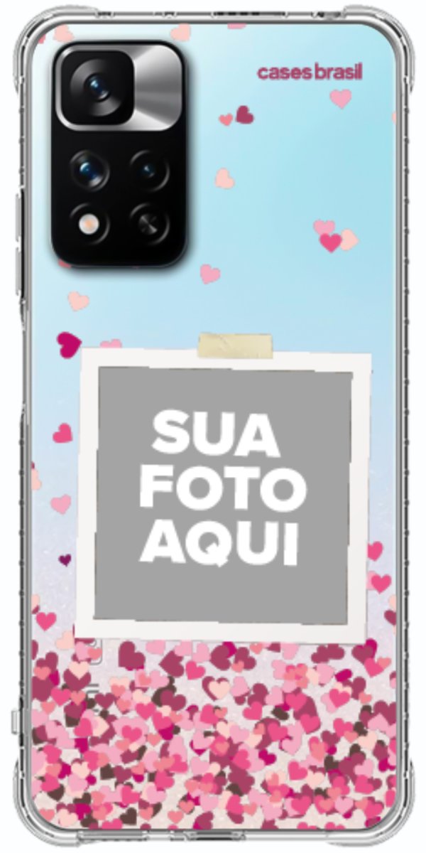 Capinha para Celular Polaroid Corações Flutuantes