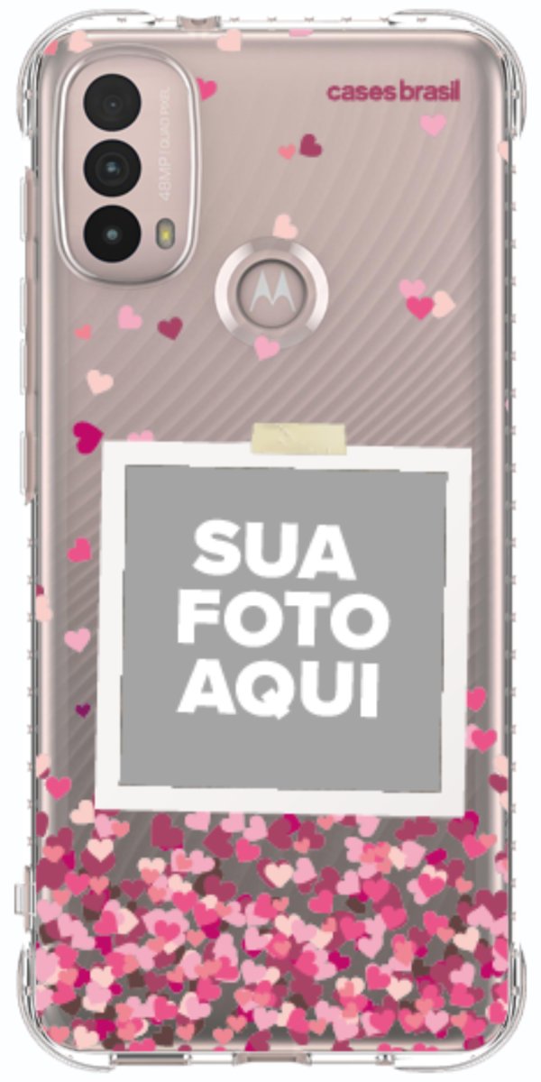 Capinha para Celular Polaroid Corações Flutuantes