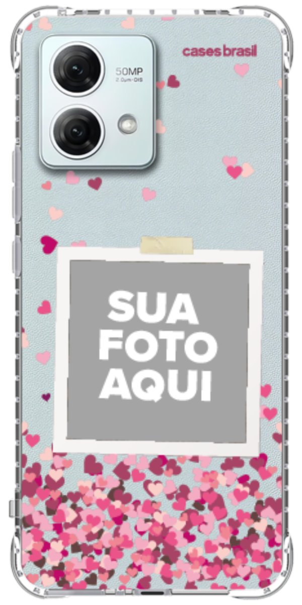 Capinha para Celular Polaroid Corações Flutuantes