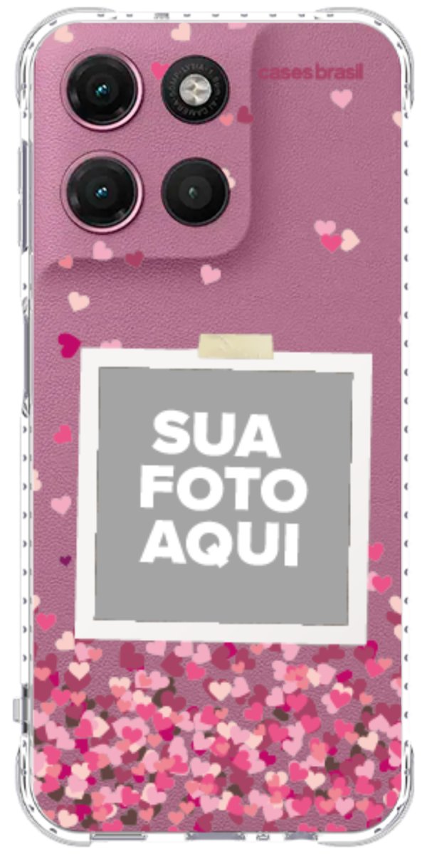 Capinha para Celular Polaroid Corações Flutuantes