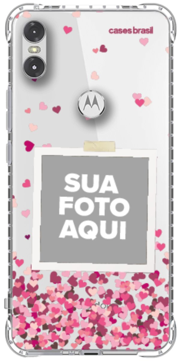 Capinha para Celular Polaroid Corações Flutuantes