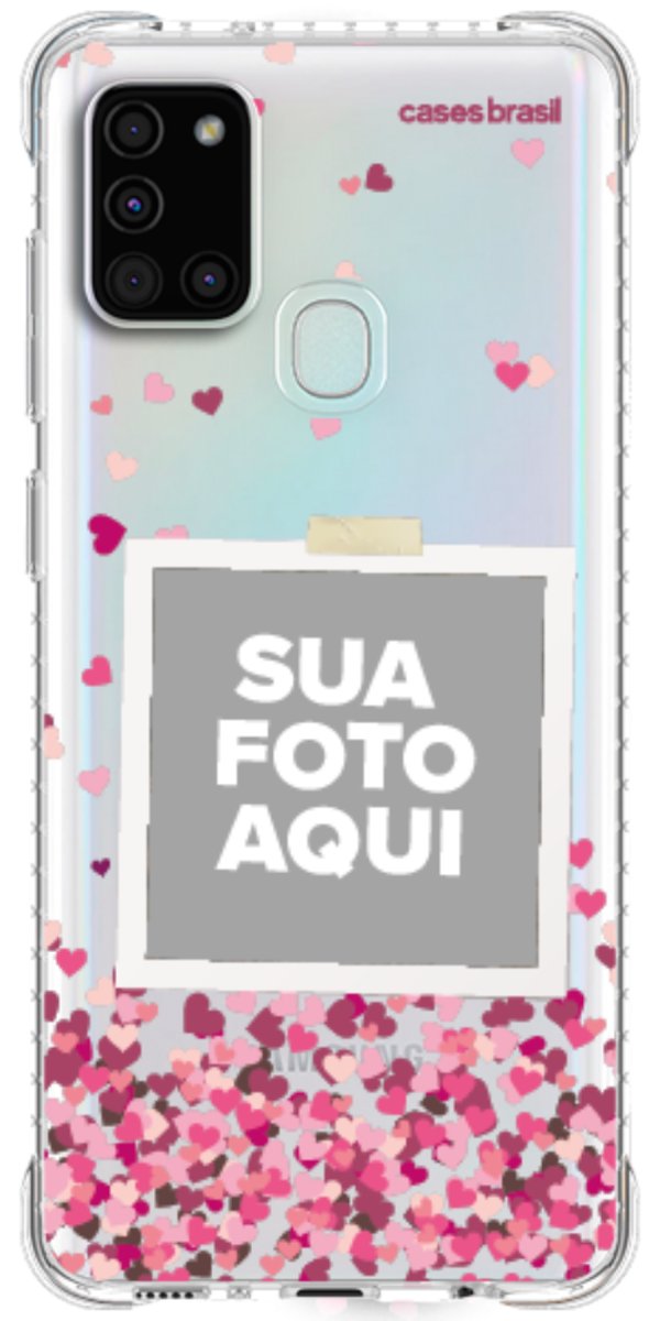Capinha para Celular Polaroid Corações Flutuantes