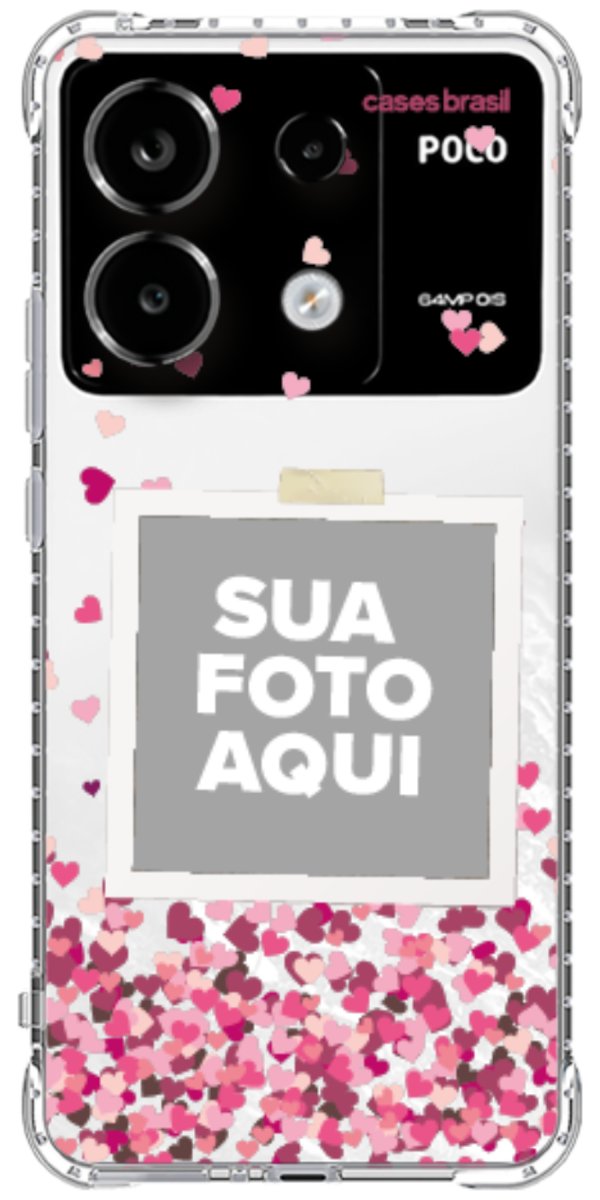 Capinha para Celular Polaroid Corações Flutuantes