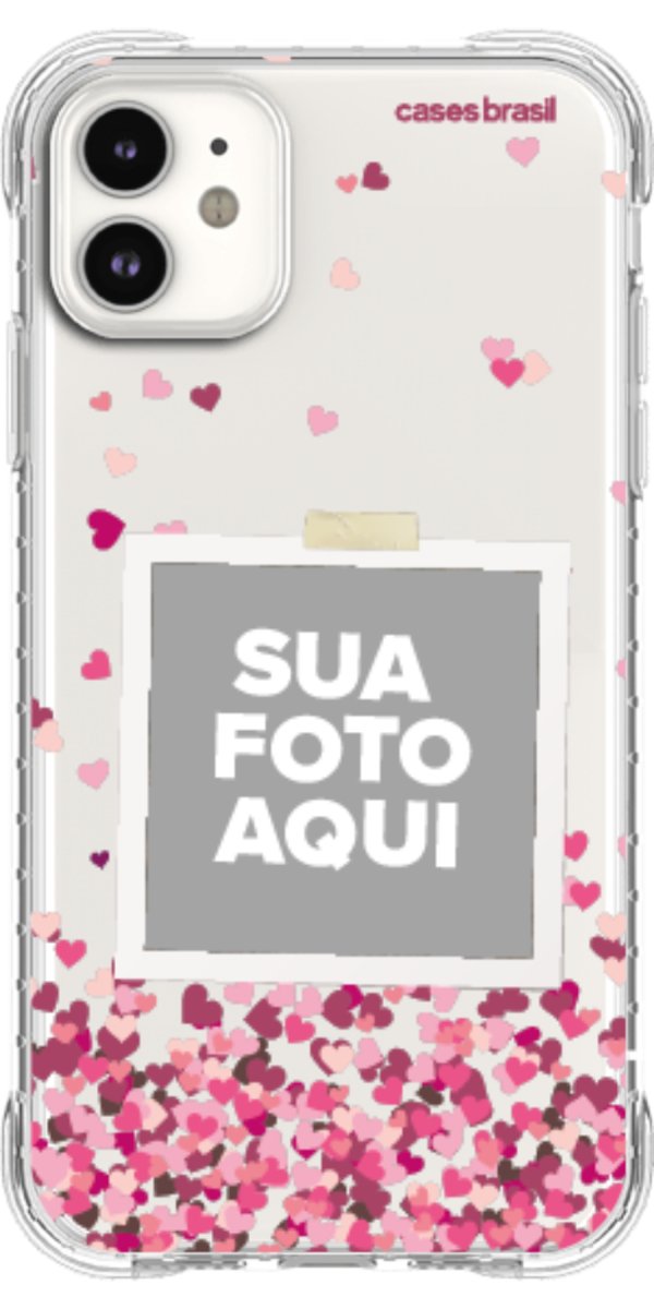 Capinha para Celular Polaroid Corações Flutuantes