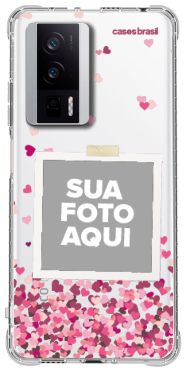 Capinha para Celular Polaroid Corações Flutuantes