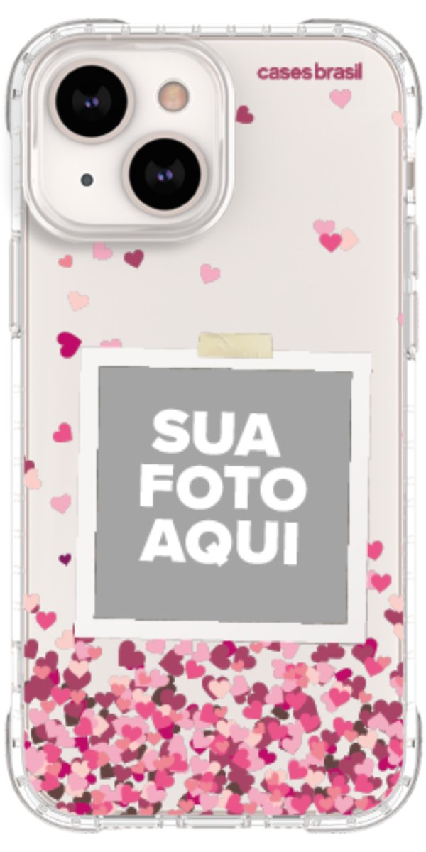 Capinha para Celular Polaroid Corações Flutuantes
