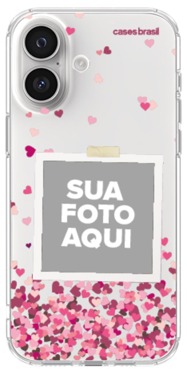 Capinha para Celular Polaroid Corações Flutuantes