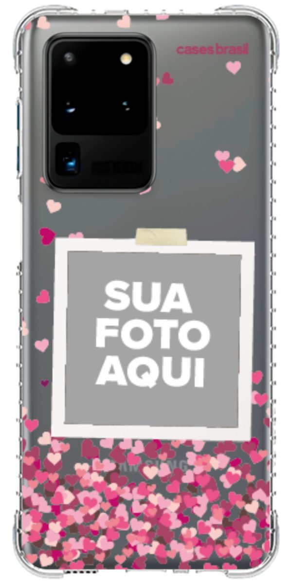 Capinha para Celular Polaroid Corações Flutuantes