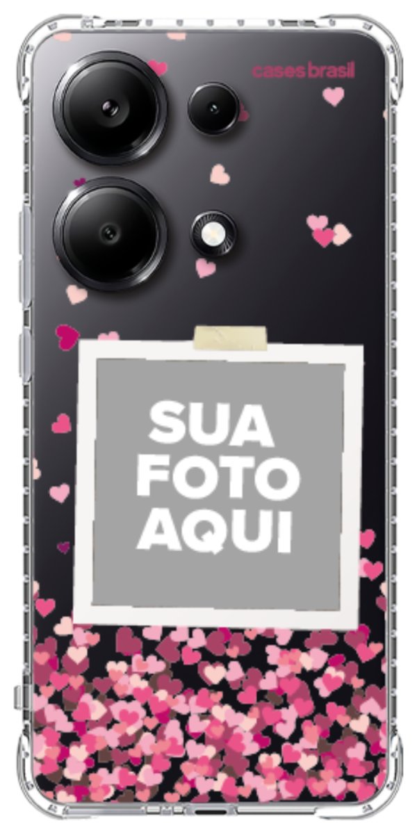 Capinha para Celular Polaroid Corações Flutuantes