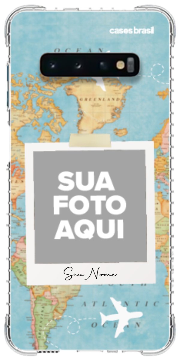 Capinha para Celular Polaroid Mapa Mundi