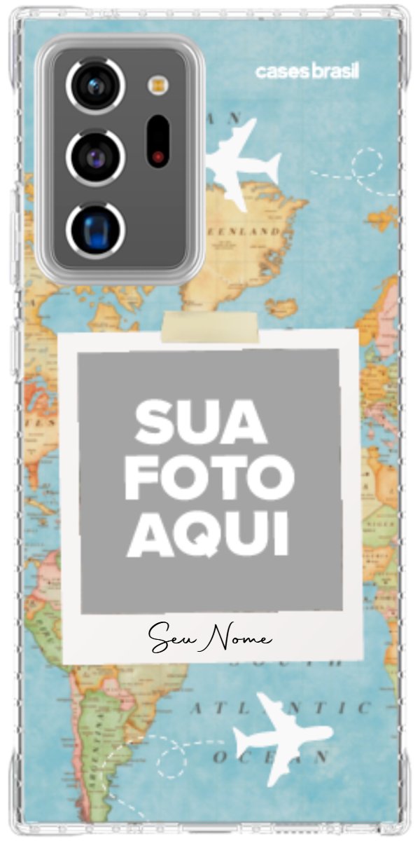 Capinha para Celular Polaroid Mapa Mundi