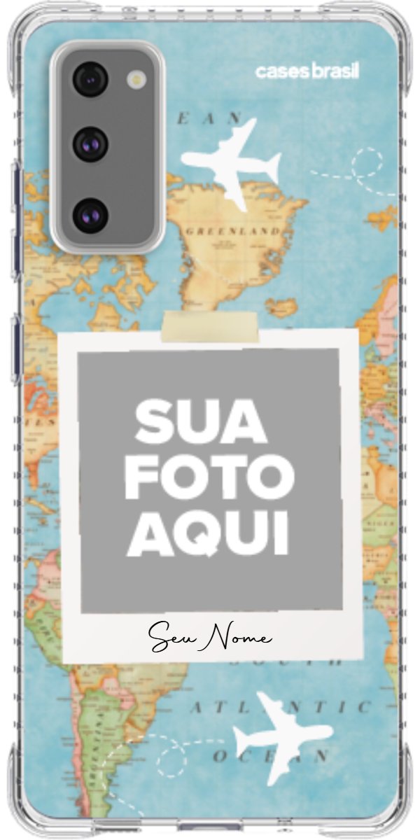 Capinha para Celular Polaroid Mapa Mundi