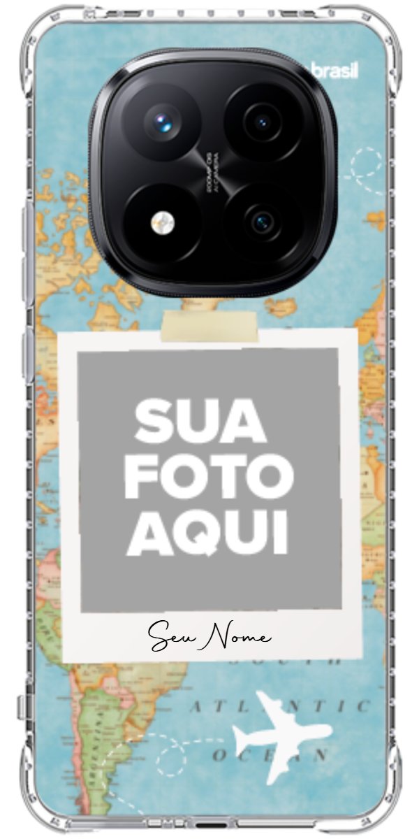 Capinha para Celular Polaroid Mapa Mundi
